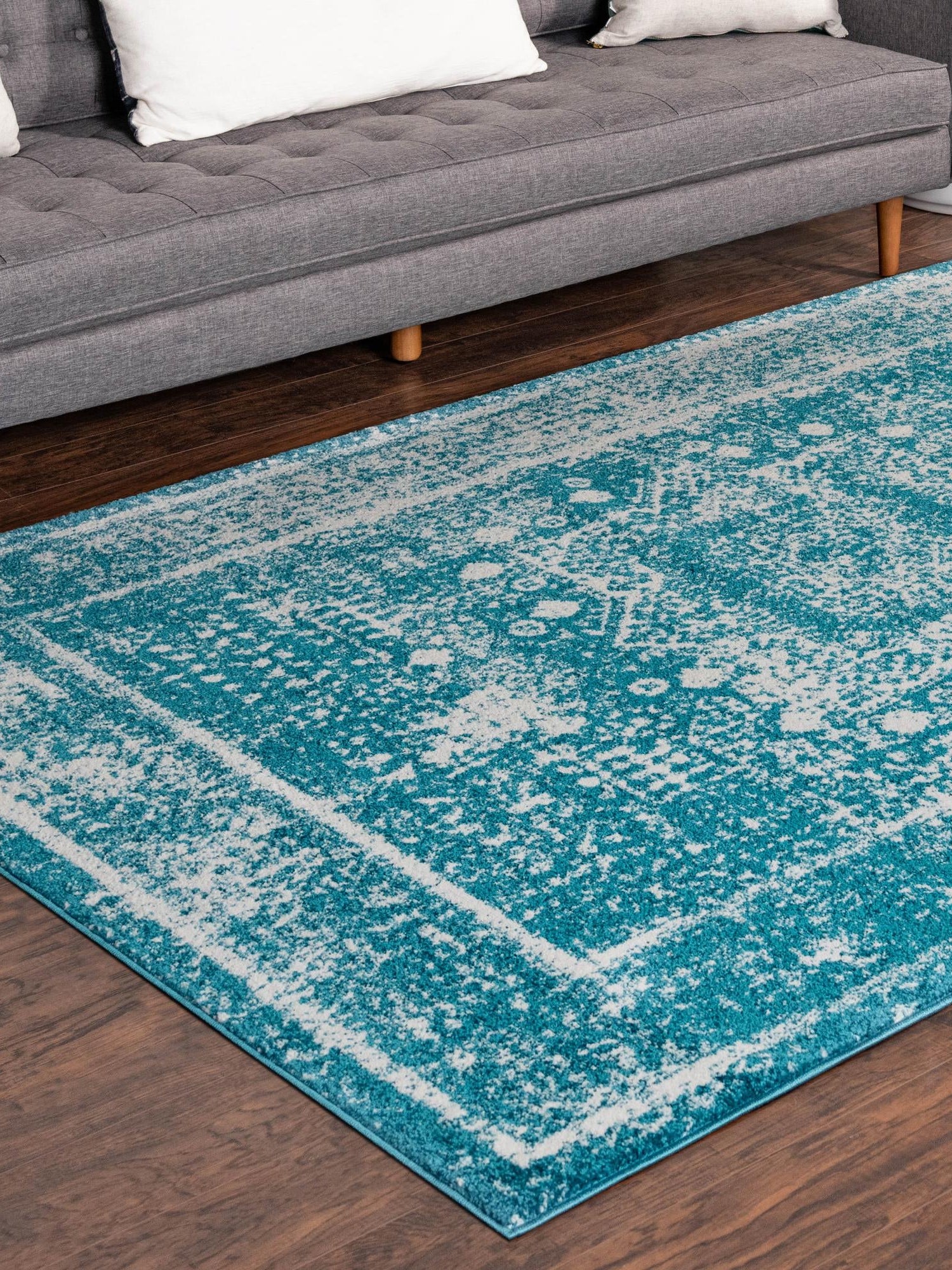 Blue 2' x 3' 1 Rosso Rectangle Area Rug Vintage Distressed Faded Traditional Design Carpet for Unique Home Interior Design for Sale at Rug Engine