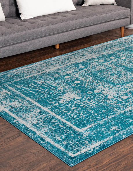 Blue 2' x 3' 1 Rosso Rectangle Area Rug Vintage Distressed Faded Traditional Design Carpet for Unique Home Interior Design for Sale at Rug Engine