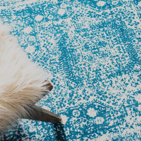 Blue 2' x 3' 1 Rosso Rectangle Area Rug Vintage Distressed Faded Traditional Design Carpet for Unique Home Interior Design for Sale at Rug Engine