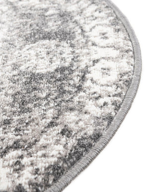 Gray 10' x 10' Rosso Round Area Rug Vintage Distressed Faded Traditional Design Carpet for Unique Home Interior Design for Sale at Rug Engine