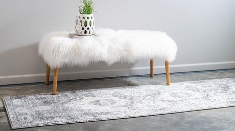 Gray 2' x 6' 1 Rosso Runner Area Rug Vintage Distressed Faded Traditional Design Carpet for Unique Home Interior Design for Sale at Rug Engine