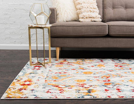 Multicolor 4' 1 x 6' 1 Rosso Rectangle Area Rug Vintage Distressed Faded Traditional Design Carpet for Unique Home Interior Design for Sale at Rug Engine