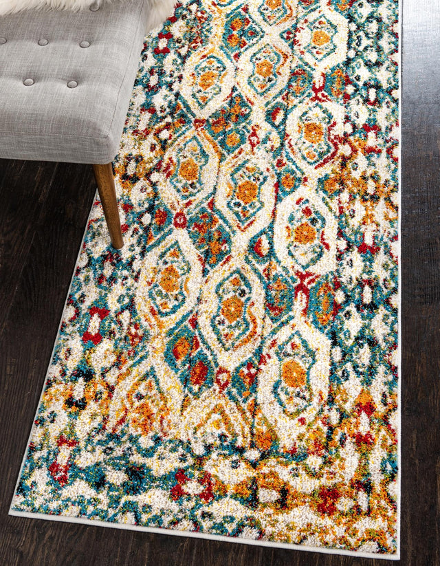 Multicolor 2' x 6' 1 Rosso Runner Area Rug Vintage Distressed Faded Traditional Design Carpet for Unique Home Interior Design for Sale at Rug Engine