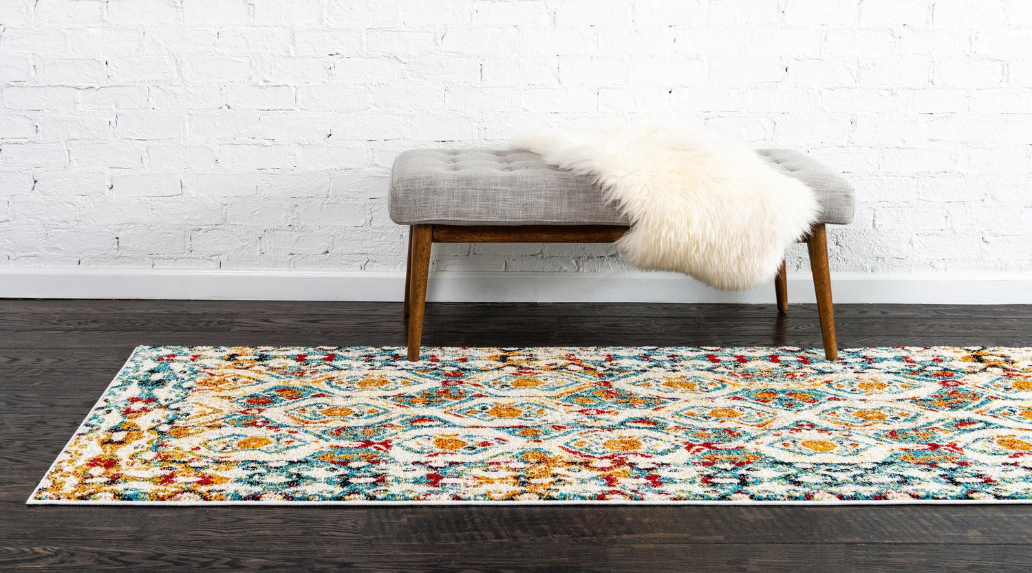 Multicolor 2' 7 x 10' Rosso Runner Area Rug Vintage Distressed Faded Traditional Design Carpet for Unique Home Interior Design for Sale at Rug Engine