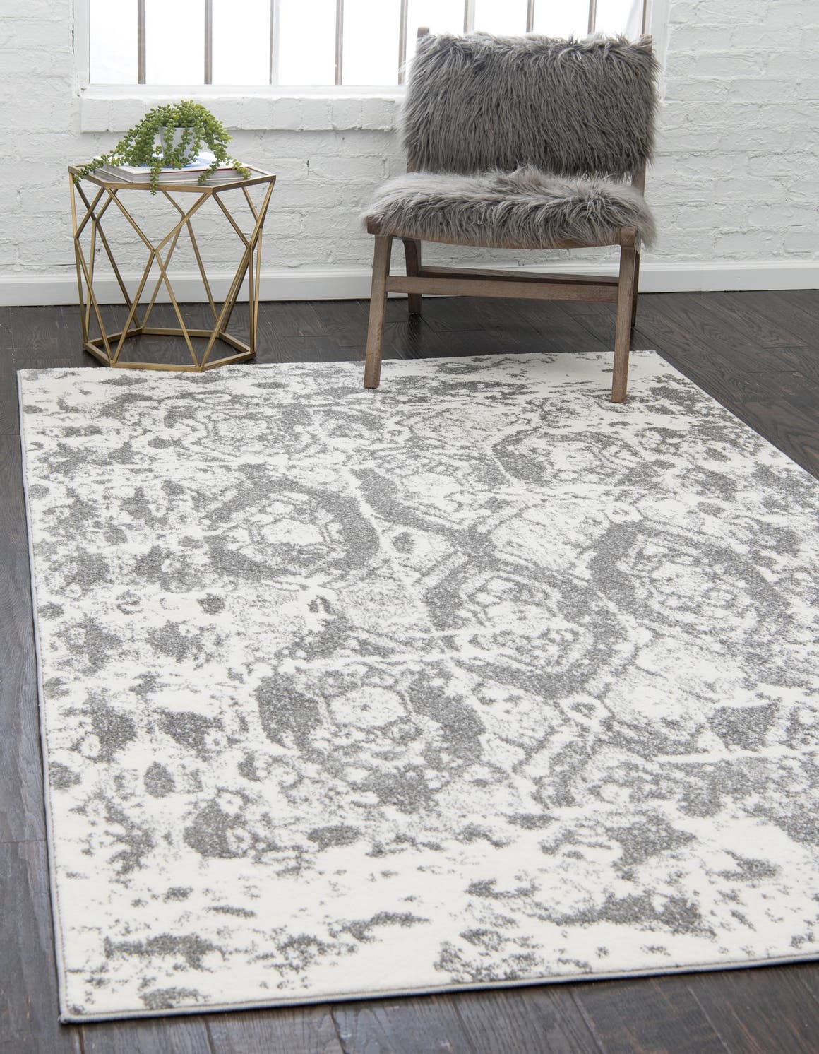 Light Gray 9' x 12' 2 Rosso Rectangle Area Rug Vintage Distressed Faded Traditional Design Carpet for Unique Home Interior Design for Sale at Rug Engine
