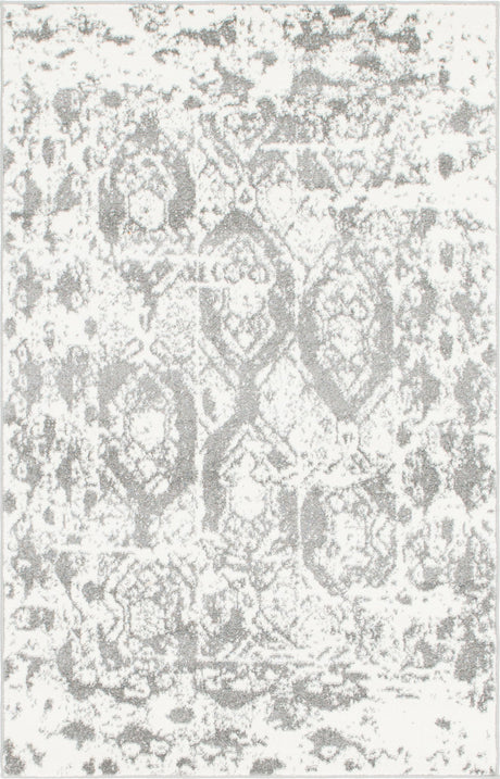 Light Gray 4' 1 x 6' 1 Rosso Rectangle Area Rug Vintage Distressed Faded Traditional Design Carpet for Unique Home Interior Design for Sale at Rug Engine