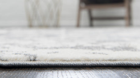 Light Gray 8' x 8' Rosso Round Area Rug Vintage Distressed Faded Traditional Design Carpet for Unique Home Interior Design for Sale at Rug Engine