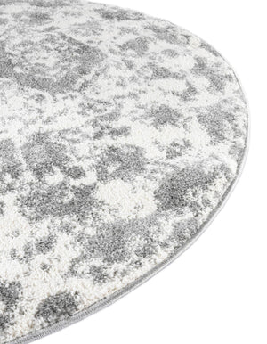 Light Gray 3' 3 x 3' 3 Rosso Round Area Rug Vintage Distressed Faded Traditional Design Carpet for Unique Home Interior Design for Sale at Rug Engine