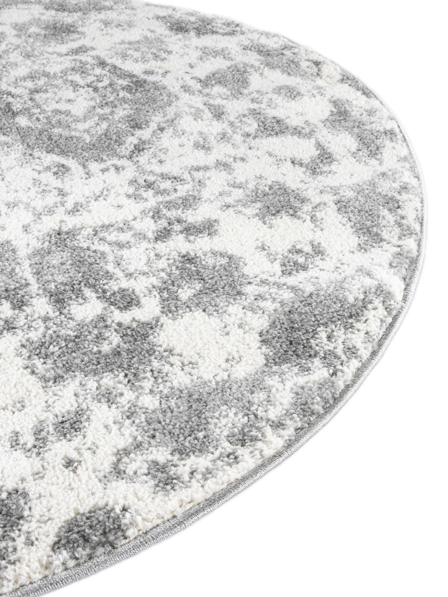 Light Gray 8' x 8' Rosso Round Area Rug Vintage Distressed Faded Traditional Design Carpet for Unique Home Interior Design for Sale at Rug Engine