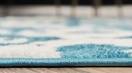 Blue 3' 3 x 3' 3 Rosso Round Area Rug Vintage Distressed Faded Traditional Design Carpet for Unique Home Interior Design for Sale at Rug Engine