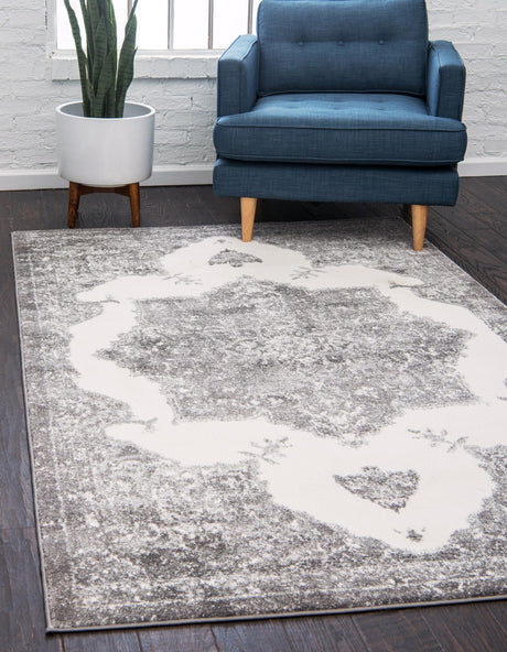 Gray 2' x 3' 1 Rosso Rectangle Area Rug Vintage Distressed Faded Traditional Design Carpet for Unique Home Interior Design for Sale at Rug Engine