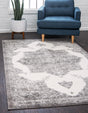 Gray 2' x 3' 1 Rosso Rectangle Area Rug Vintage Distressed Faded Traditional Design Carpet for Unique Home Interior Design for Sale at Rug Engine