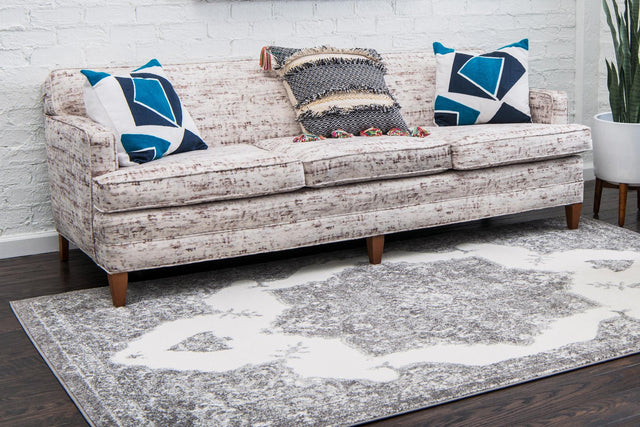 Gray 2' x 3' 1 Rosso Rectangle Area Rug Vintage Distressed Faded Traditional Design Carpet for Unique Home Interior Design for Sale at Rug Engine