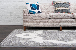 Gray 2' x 3' 1 Rosso Rectangle Area Rug Vintage Distressed Faded Traditional Design Carpet for Unique Home Interior Design for Sale at Rug Engine