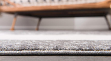 Gray 4' 1 x 4' 1 Rosso Round Area Rug Vintage Distressed Faded Traditional Design Carpet for Unique Home Interior Design for Sale at Rug Engine