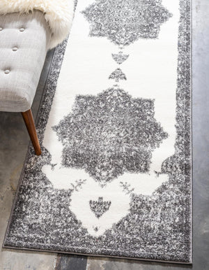 Gray 2' x 6' 1 Rosso Runner Area Rug Vintage Distressed Faded Traditional Design Carpet for Unique Home Interior Design for Sale at Rug Engine