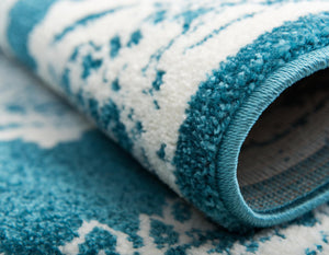 Blue 3' 3 x 3' 3 Rosso Round Area Rug Vintage Distressed Faded Traditional Design Carpet for Unique Home Interior Design for Sale at Rug Engine