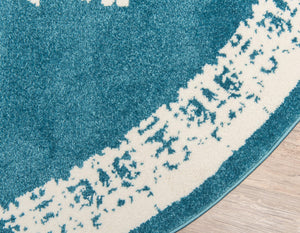 Blue 3' 3 x 3' 3 Rosso Round Area Rug Vintage Distressed Faded Traditional Design Carpet for Unique Home Interior Design for Sale at Rug Engine