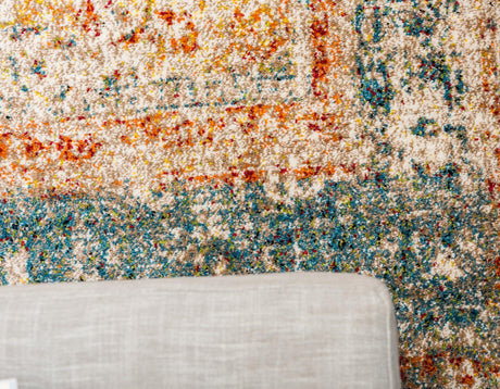 Blue 4' 1 x 6' 1 Rosso Rectangle Area Rug Vintage Distressed Faded Traditional Design Carpet for Unique Home Interior Design for Sale at Rug Engine