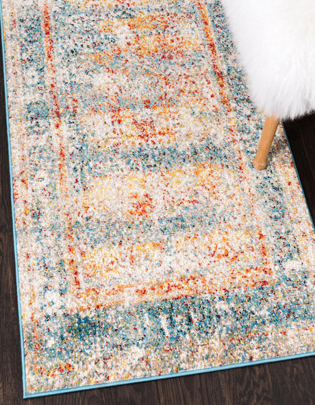 Blue 2' 7 x 10' Rosso Runner Area Rug Vintage Distressed Faded Traditional Design Carpet for Unique Home Interior Design for Sale at Rug Engine