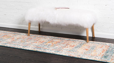 Blue 2' 7 x 10' Rosso Runner Area Rug Vintage Distressed Faded Traditional Design Carpet for Unique Home Interior Design for Sale at Rug Engine