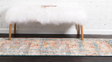 Blue 2' 7 x 10' Rosso Runner Area Rug Vintage Distressed Faded Traditional Design Carpet for Unique Home Interior Design for Sale at Rug Engine