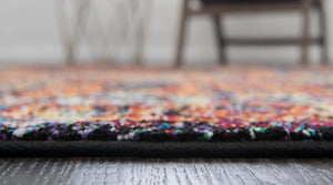 Orange 8' x 8' Rosso Round Area Rug Vintage Distressed Faded Traditional Design Carpet for Unique Home Interior Design for Sale at Rug Engine