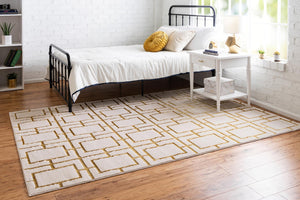White Gold 2' x 3' 1 Marilyn Monroe Glam Rectangle Area Rug 70% Polypropylene & 30% Polyester Vivid Geometric Modern Carpet for Interior Home Decor for Sale at Rug Engine