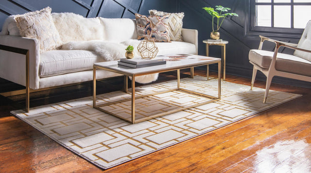 White Gold 2' x 3' 1 Marilyn Monroe Glam Rectangle Area Rug 70% Polypropylene & 30% Polyester Vivid Geometric Modern Carpet for Interior Home Decor for Sale at Rug Engine