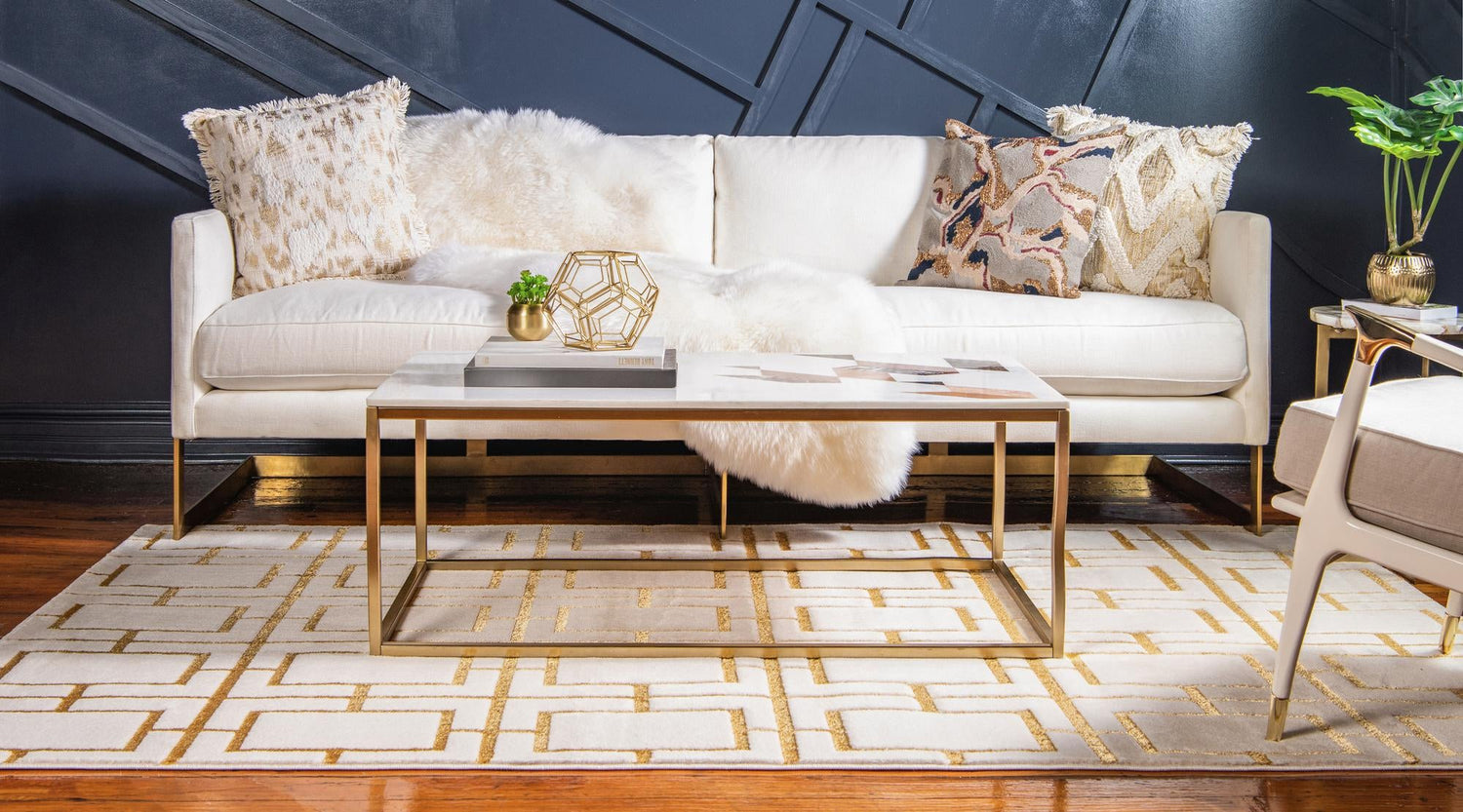 White Gold 2' x 3' 1 Marilyn Monroe Glam Rectangle Area Rug 70% Polypropylene & 30% Polyester Vivid Geometric Modern Carpet for Interior Home Decor for Sale at Rug Engine