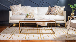 White Gold 2' x 3' 1 Marilyn Monroe Glam Rectangle Area Rug 70% Polypropylene & 30% Polyester Vivid Geometric Modern Carpet for Interior Home Decor for Sale at Rug Engine