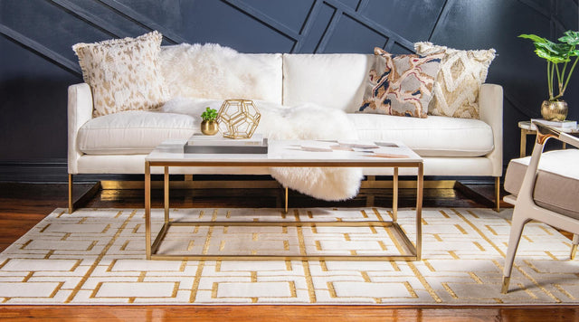 White Gold 4' x 6' Marilyn Monroe Glam Rectangle Rug