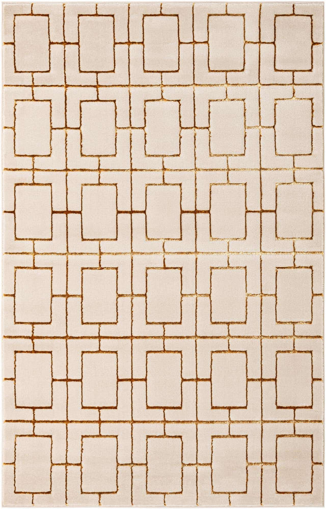 White Gold 5' 3 x 8' Marilyn Monroe Glam Rectangle Area Rug 70% Polypropylene & 30% Polyester Vivid Geometric Modern Carpet for Interior Home Decor for Sale at Rug Engine