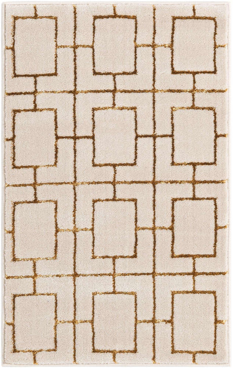 White Gold 2' x 3' 1 Marilyn Monroe Glam Rectangle Area Rug 70% Polypropylene & 30% Polyester Vivid Geometric Modern Carpet for Interior Home Decor for Sale at Rug Engine