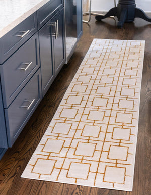 White Gold 2' 7 x 12' Marilyn Monroe Glam Runner Area Rug 70% Polypropylene & 30% Polyester Vivid Geometric Modern Carpet for Interior Home Decor for Sale at Rug Engine