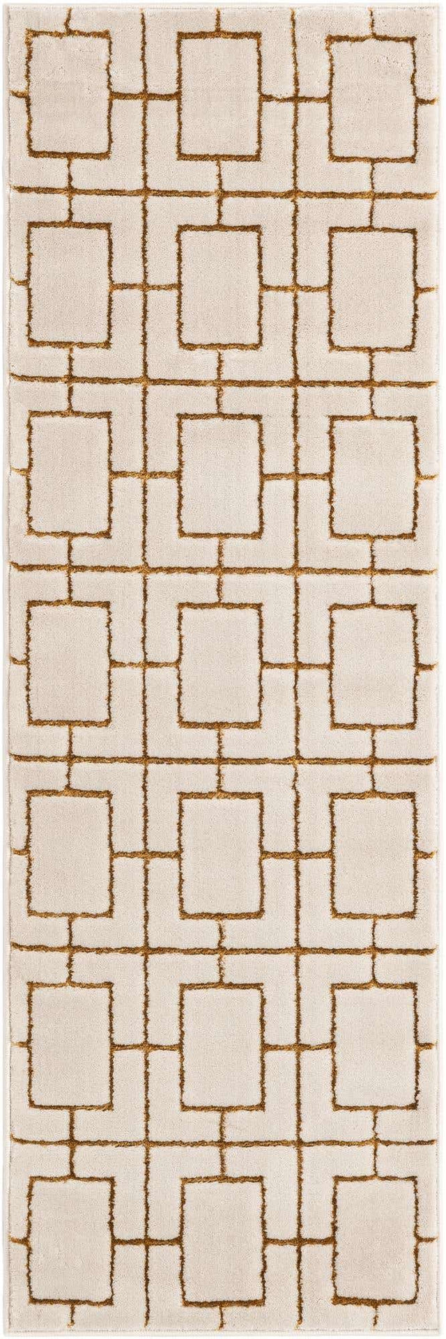 White Gold 2' x 6' 1 Marilyn Monroe Glam Runner Area Rug 70% Polypropylene & 30% Polyester Vivid Geometric Modern Carpet for Interior Home Decor for Sale at Rug Engine