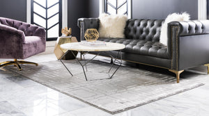 Gray Silver 10' x 14' 1 Marilyn Monroe Glam Rectangle Area Rug 70% Polypropylene & 30% Polyester Vivid Geometric Modern Carpet for Interior Home Decor for Sale at Rug Engine