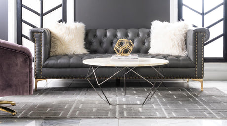 Gray Silver 6' 1 x 9' Marilyn Monroe Glam Rectangle Area Rug 70% Polypropylene & 30% Polyester Vivid Geometric Modern Carpet for Interior Home Decor for Sale at Rug Engine