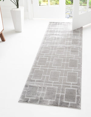 Gray Silver 2' x 10' Marilyn Monroe Glam Runner Area Rug 70% Polypropylene & 30% Polyester Vivid Geometric Modern Carpet for Interior Home Decor for Sale at Rug Engine