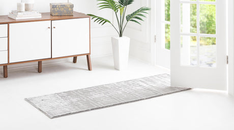 Gray Silver 2' x 10' Marilyn Monroe Glam Runner Area Rug 70% Polypropylene & 30% Polyester Vivid Geometric Modern Carpet for Interior Home Decor for Sale at Rug Engine