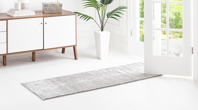 Gray Silver 2' x 10' Marilyn Monroe Glam Runner Area Rug 70% Polypropylene & 30% Polyester Vivid Geometric Modern Carpet for Interior Home Decor for Sale at Rug Engine