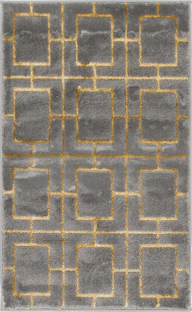 Gray Gold 2' x 3' 1 Marilyn Monroe Glam Rectangle Area Rug 70% Polypropylene & 30% Polyester Vivid Geometric Modern Carpet for Interior Home Decor for Sale at Rug Engine