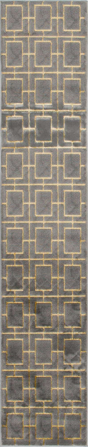 Gray Gold 2' x 10' Marilyn Monroe Glam Runner Area Rug 70% Polypropylene & 30% Polyester Vivid Geometric Modern Carpet for Interior Home Decor for Sale at Rug Engine