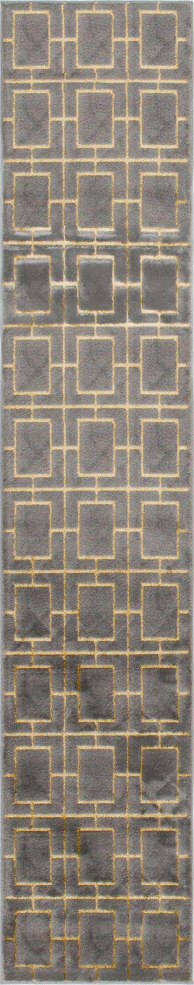 Gray Gold 2' x 10' Marilyn Monroe Glam Runner Area Rug 70% Polypropylene & 30% Polyester Vivid Geometric Modern Carpet for Interior Home Decor for Sale at Rug Engine