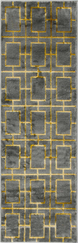 Gray Gold 2' x 6' 1 Marilyn Monroe Glam Runner Area Rug 70% Polypropylene & 30% Polyester Vivid Geometric Modern Carpet for Interior Home Decor for Sale at Rug Engine