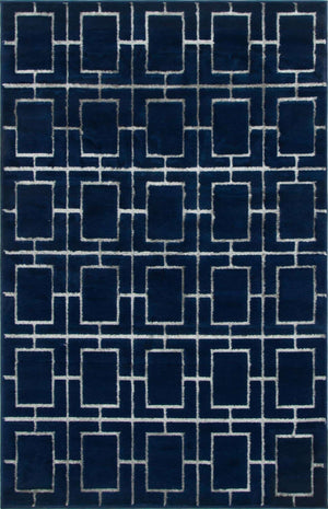 Navy Blue Silver 4' 1 x 6' 1 Marilyn Monroe Glam Rectangle Area Rug 70% Polypropylene & 30% Polyester Vivid Geometric Modern Carpet for Interior Home Decor for Sale at Rug Engine