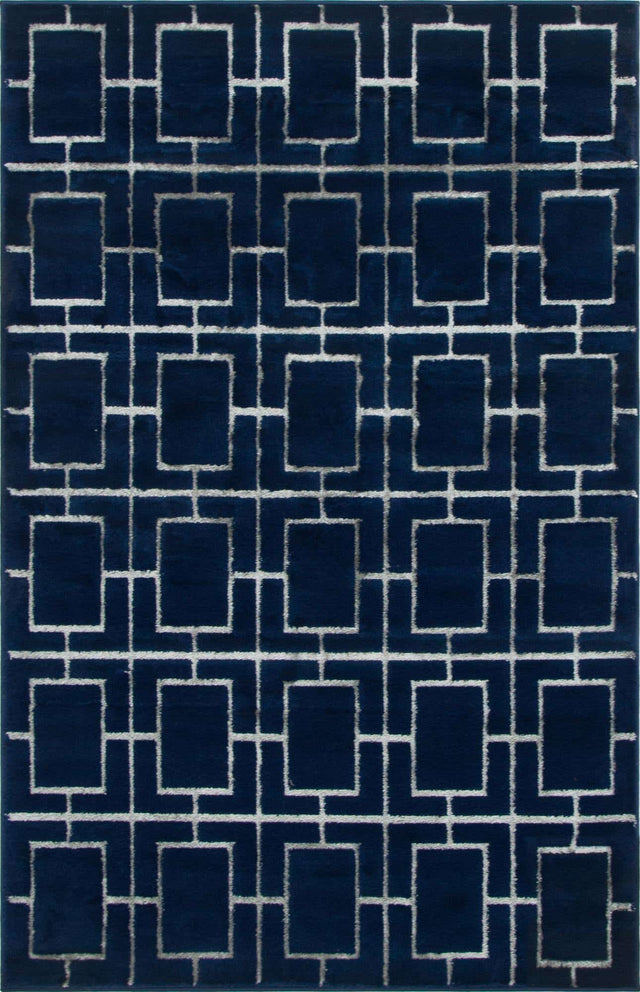 Navy Blue Silver 4' 1 x 6' 1 Marilyn Monroe Glam Rectangle Area Rug 70% Polypropylene & 30% Polyester Vivid Geometric Modern Carpet for Interior Home Decor for Sale at Rug Engine