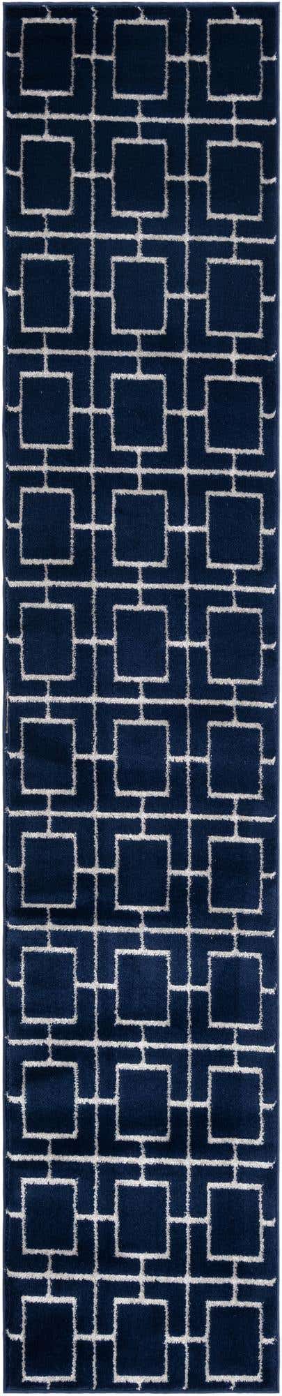 Navy Blue Silver 2' x 10' Marilyn Monroe Glam Runner Area Rug 70% Polypropylene & 30% Polyester Vivid Geometric Modern Carpet for Interior Home Decor for Sale at Rug Engine