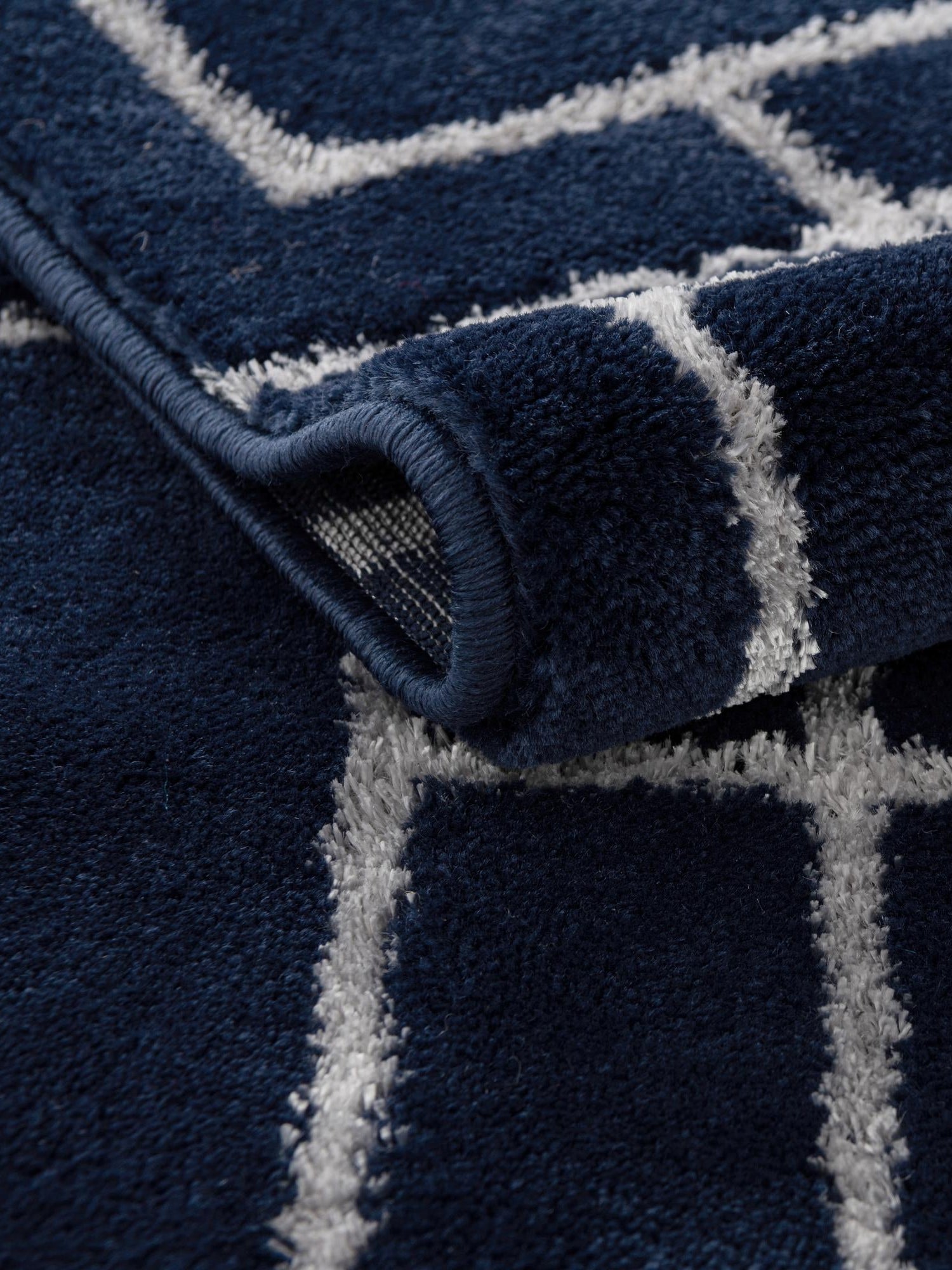Navy Blue Silver 2' x 10' Marilyn Monroe Glam Runner Area Rug 70% Polypropylene & 30% Polyester Vivid Geometric Modern Carpet for Interior Home Decor for Sale at Rug Engine