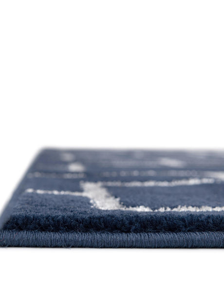 Navy Blue Silver 2' x 10' Marilyn Monroe Glam Runner Area Rug 70% Polypropylene & 30% Polyester Vivid Geometric Modern Carpet for Interior Home Decor for Sale at Rug Engine